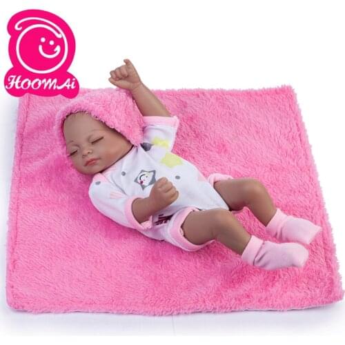 25CM Full Body Black Silicone Reborn Baby Dolls Alive Lifelike Open Eyes Dolls Realistic Bebe Reborn Babies Boy Toys for Kids