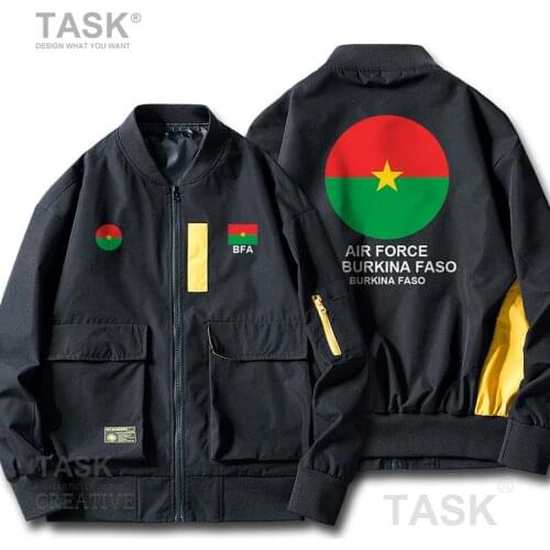 Military Army Jackets Air Force Burkina Faso BFA BF Men Flight Pilot Air Force Coats Military Motorcycle Zipper Jackets Coat