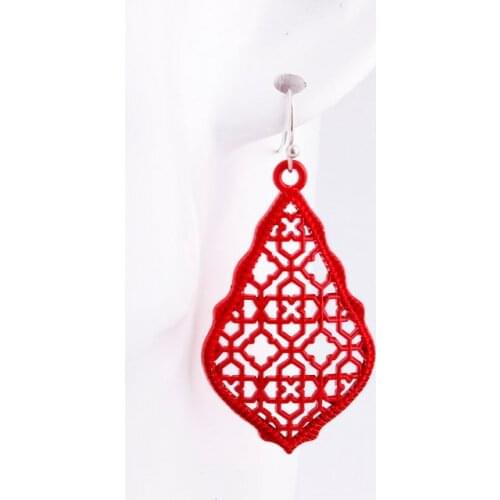 Hot Fashion Desigher Inspired Cut Out Magnolia Filigree Teardrop Statement Earrings for Women Morocco Dangle Drop Earrings