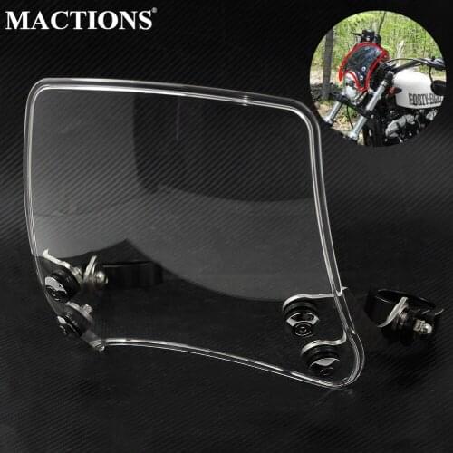 Windscreen 39mm Motorbike Windshield Clear For Harley Sportster 883 1200 Roadster XL1200R Custom XL883C Low