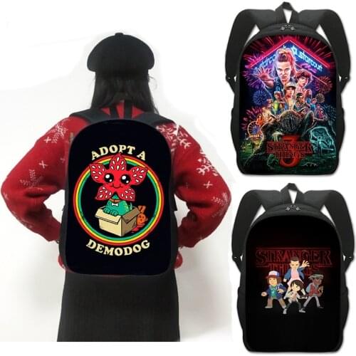 Stranger Things Backpack Youth Learning Single-layer Schoolbag 3D Printing Boys Girls Travel Storage Bags Book Bag