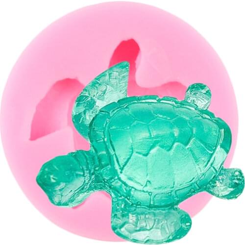 Sea Turtle Silicone Mold Cute Baby Birthday Cupcake Topper Fondant Cake Decorating Tools DIY Baking Chocolate Gumpaste Moulds