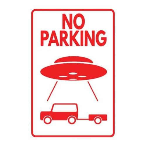 Hot No Parking UFO Interesting KK Tow Away Zone UNAYTHORISED VEHICLE Car-Sticker for Car Bumper Window Car Accessories KK12*8cm