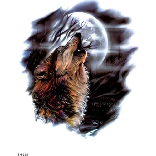 Six Styles Wolf Waterproof Temporary Tattoo Sticker On Body Art Tattoo Fake Tattoo Sleeve Clock Tatouage Henna Tatoo Sleeve