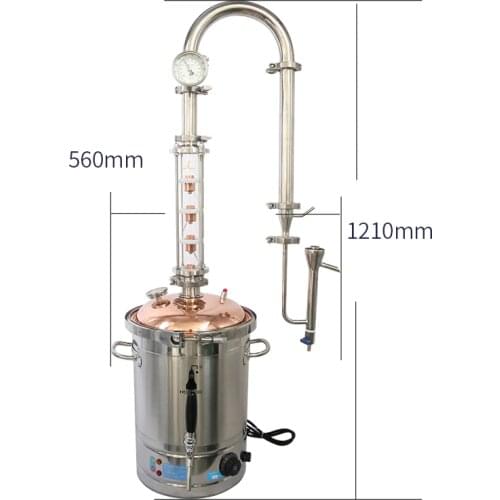 HOOLOO Small Home Brewing Distiller CT20Cu/CT30Cu Household Vodka Brewer Machine Rectification Brewing Equipment