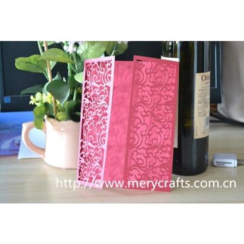 Wholesell Laser Cut Wedding Invitations 50 pcs/lot 2017 newest Wedding cards in Goffered Paper