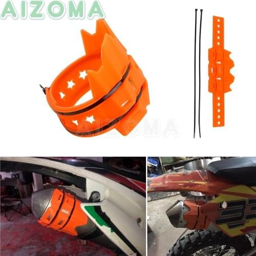 Orange Motorcycle Exhaust Pipe Shield Cover Dirt Bike Muffler End Protector For Honda EXC-F EXC SMR XCF XCW SX XC MXC 690 6Days