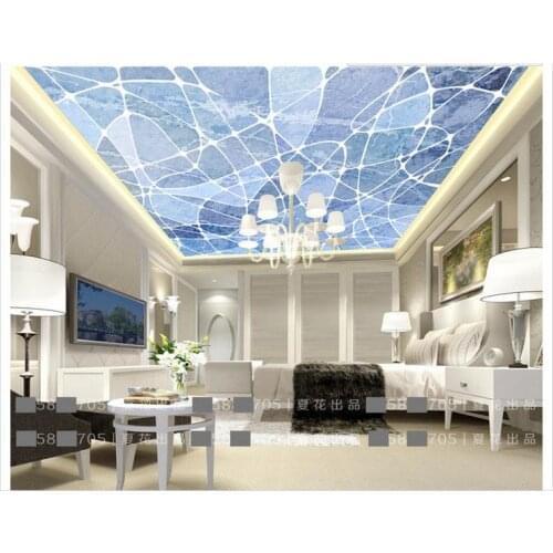 Custom photo wallpaper 3d ceiling wallpaper zenith murals Blue geometric frescoes of watercolor wall papers home decor