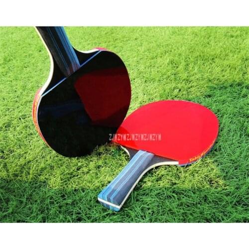 Professional Table Tennis Racket Carbon Fiber Ping Pong Rackets Single Short/Long Handle Grip Paddle Indoor Sports Training Tool