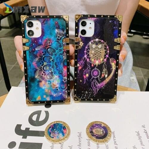 Luxury Phone Case For LG K61 K51 Stylo 6 5 4 Case Square Starry sky Wind chimes Ring buckle soft Cover