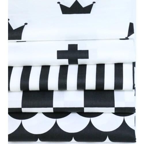 White Black Style Diy fabric Twill Cotton Fabric quilting Baby Cloth Kids bedding patchwork tissue home Textile Sewing fabric