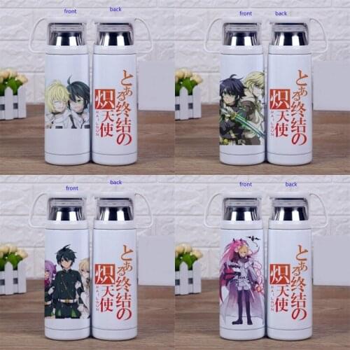 350ml /500ml Seraph of the end Portable Stainless Steel Water Bottle Anime Cartoon Travel Cup Cosplay Prop for Boy Girl Gift 1pc