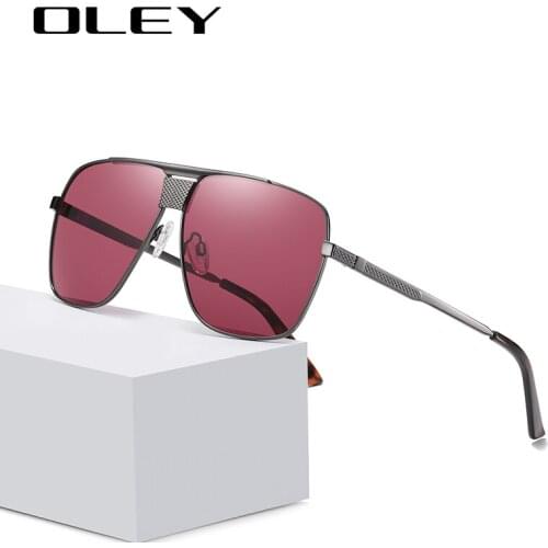 OLEY2021 New Trend Quality Alloy Mens Sunglasses Polarized Sun glasses Women Pilot Mirror Eyewear Oculos de sol Goggles