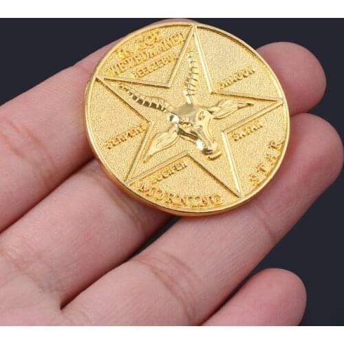 Lucifer Morning Star Satanic Pentecostal Coin Specie Cosplay Accessories Prop Christmas Halloween Accessories Movie Costume Prop