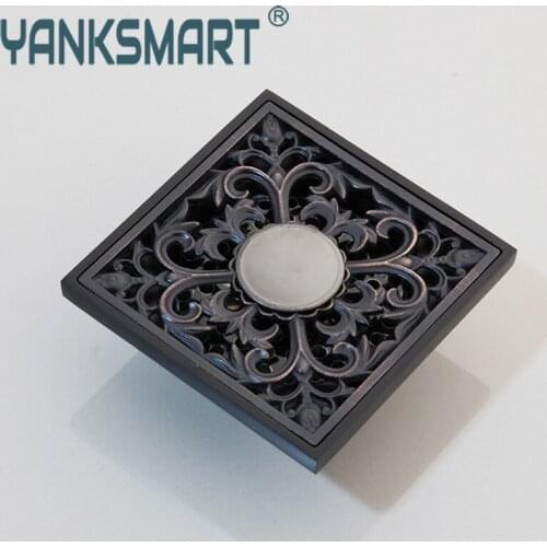 Brass Floor Drain Luxury Mesh Sink Strainer Wastafel Drain Oil Rubbed Bronze Kitchen Waste Drains Good Quality Black