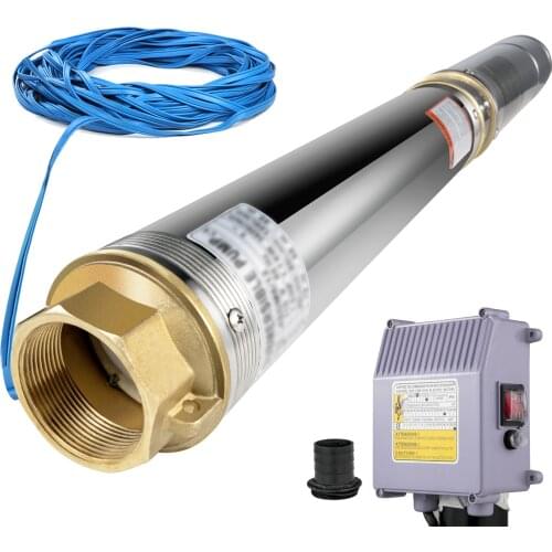 VEVOR 1.5HP Deep Well Pump 220V Submersible Pump 335ft Head 24GPM Stainless Steel Deep Well Pump for Industrial and Home Use
