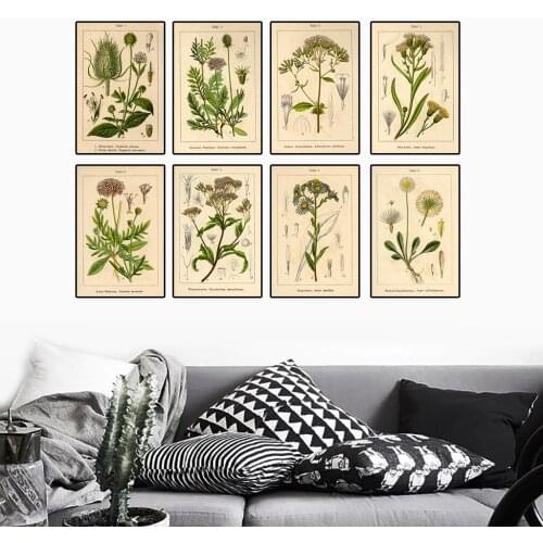 Vintage Wild Plant Posters Botanical Flower Canvas Painting Wall Art Decor Living Room Decoration Office Pictures Retro Mural