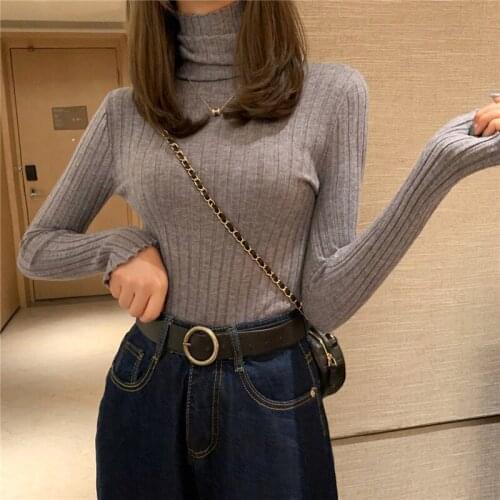 Turtleneck Women Pullover Sweater 2020 AUTUMN Winter Knitted Basic Top Fashion Casual Long Sleeve Korean Ladies Clothes Coat