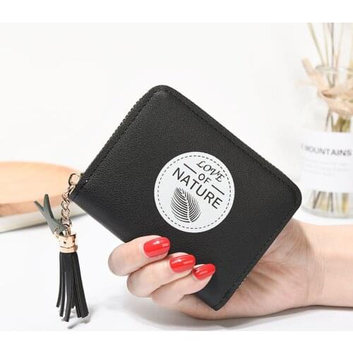 Female Wallet Women Coin Purse ladies PU Leather Short wallets purses Card Holder Woman Tassel zipper mini purse money bags #20