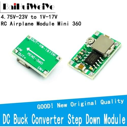 10pcs RC Airplane Module Mini 360 DC Buck Converter Step Down Module 4.75V-23V to 1V-17V 17x11x3.8mm New LM2596 2A