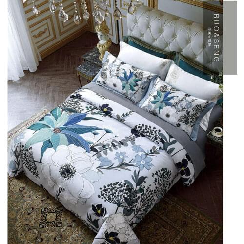 100S Egyptian cotton Bedding Set Jungle Garden Bedding Sketch Bed linen High density Bed Set Queen King size Sheet Duvet Cover