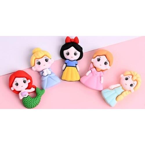 20pcs Resin Lovely Mixed Mermaid/Little Girl Princess Flatback Cabochon Scrapbook Kawaii DIY Embellishments Accessories
