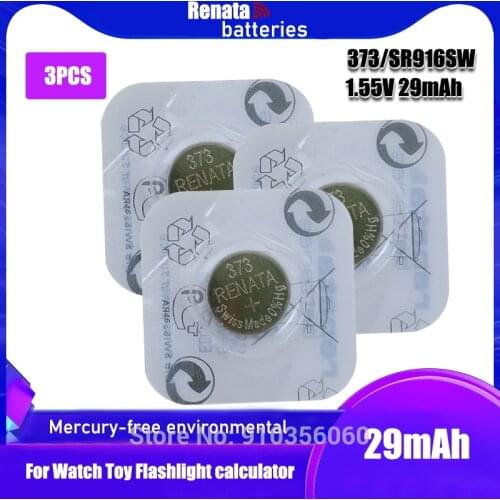 3Pcs/Lot Brand New Renata LONG LASTING 373 SR916SW 916 LR916 SR68 Watch Battery Button Coin Cell Swiss Made 100% Original