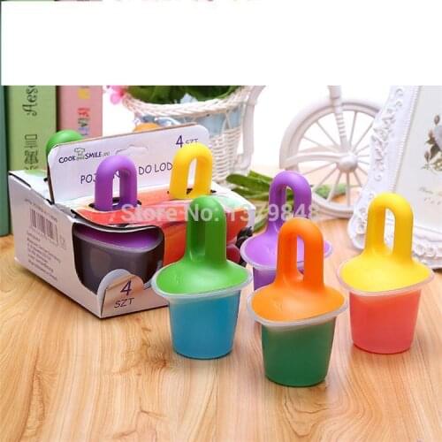 4PCS/SET FILLABLE ICE POPS Plastic Popsicle mold Pojemniki do lodow