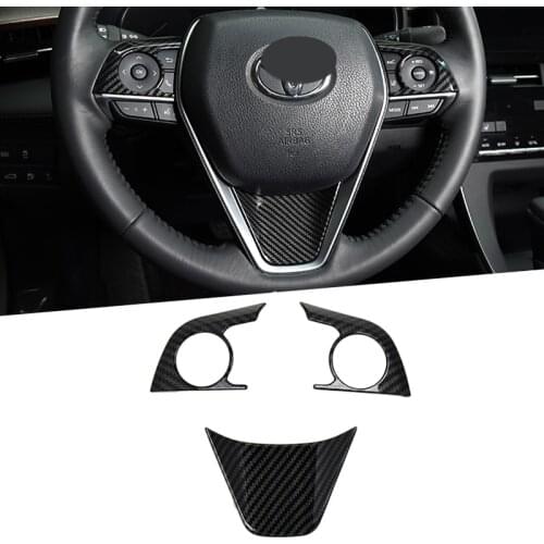 Car-Styling ABS Car Steering Wheel Decorative Frame Sequins Cover Auto Sticker Accessories Fit For Toyota Avalon XX50 2018 2019