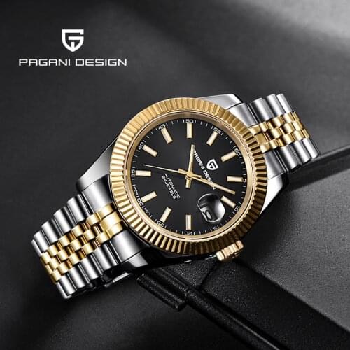 PAGANI DESIGN Business Military Mechanical Automatic Watch Mens Watch Sapphire Japan NH35A Stainless Steel Sapphire Calendar