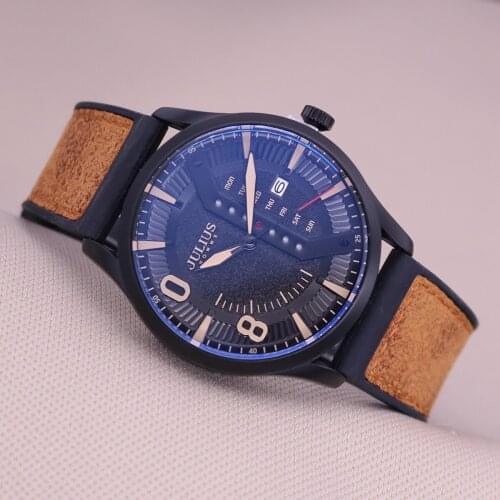 New 4 Colors Real Multi-function Mens Watch Japan Quartz Man Hours Fine Fashion Rubber Bracelet Boys Gift Julius Box 118