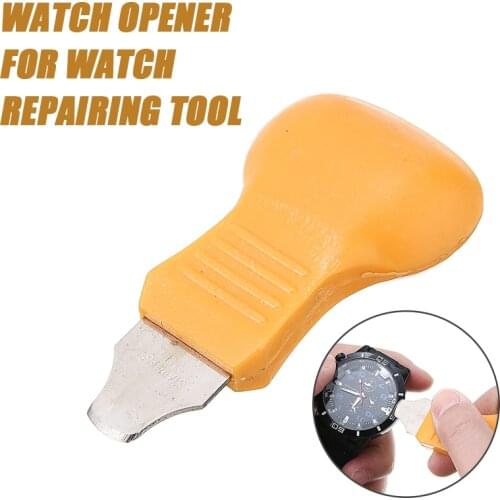 Watch Case Opener Knife Tool Stainless Steel Blade Yellow Watch Back Opener Knife Repair Tool Accessories For Quartz Snap Type