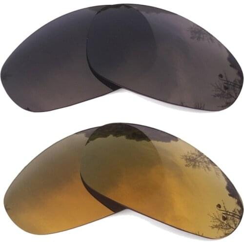 Black & Bronze Gold Mirrored Polarized Replacement Lenses for Juliet Frame 100% UVA & UVB
