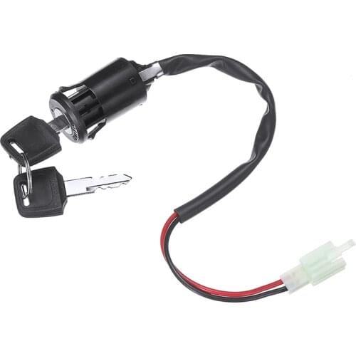 For ATV Go Kart Scooter Motorcycle 1 Set ATV Ignition Key Switch Universal 2 Wires Ignition Keys Start Switch Lock Key Mayitr