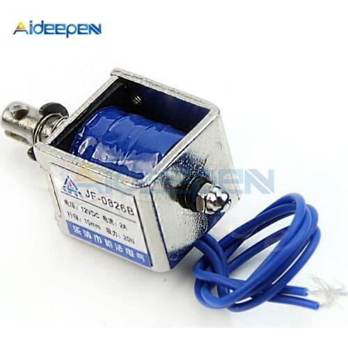 DC 12V/2A JF-0826B Open Frame Solenoid Reset 10mm Push Pull Type Electronic DC Electromagnet For Vending Textile Machines
