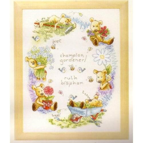 Fishxx Cross-Stitch,T397 cartoon day] Labor Bear,14CT kit