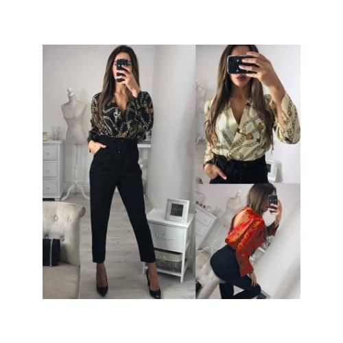 2021 Hot European American Printed Open Back Deep V-Neck Sexy One-Piece Briefs Versatile Personality Street Trendsetters