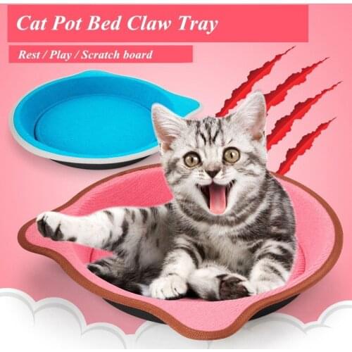 JCPAL New Cat Scratch Board Kitten Pot Bed Cats Toy With Catnip Training Tools Cat Cushion Mat Funny Pink Pet Cat Blanket