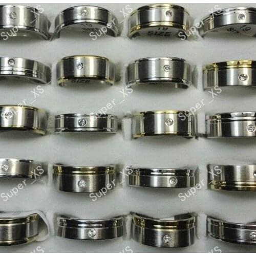 200pcs wholesale jewelry ring Mixed lots fashion Rhinestone stainless steel rings free shipping BL071