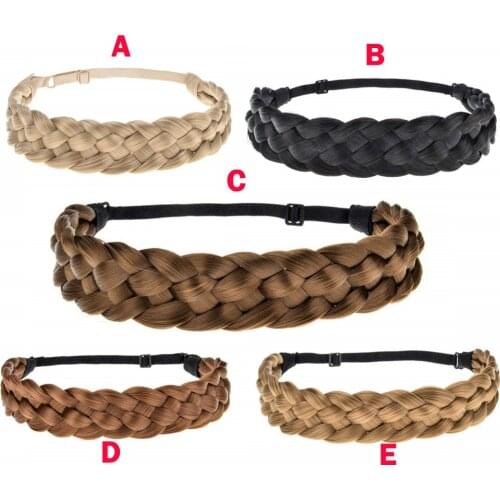 Women Girls Fashion Hair accessories Synthetic Wig Hair Band Vintage Headband Braids Hair Band Headwear Hair Wig Accessories