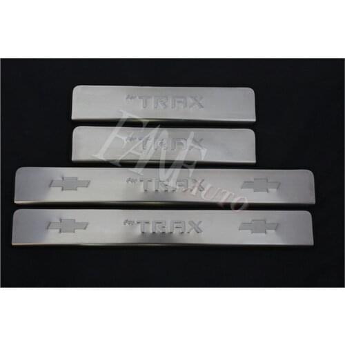 Stainless Steel Led Door Sill Scuff Plate Guard Sills Protector Trim For Chevrolet Trax 2013-2019