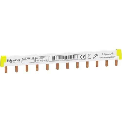Original export 12x18mm comb bus bar, for 1P MCB, 12-position Copper bar circuit breaker, 12 circuit A9XPH112 100A 415V