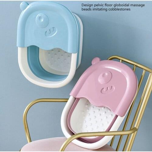 Portable Bathtubs Foldable Plastic Foot Soaking Bucket Foaming Massage Bucket Household Sauna Bathtub Pedicure Bath