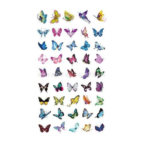 Water Transfer Tattoo cute color butterflys tattoo body art Waterproof Temporary fake Tattoo for man woman kid 10.5*6cm