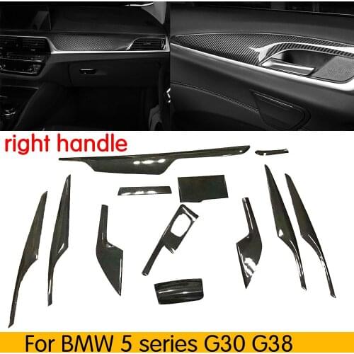 Right hand Drive full Carbon Fiber Interior Dashboard Trim Covers for BMW 5 series G30 G38 520i Central Control Cover Trim