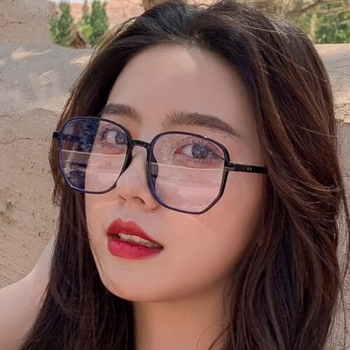 Transparent Computer Round Glasses Frame Women Men Decorative Prescription Glasses Anti Blue Light Glasses Flat mirror Blocking