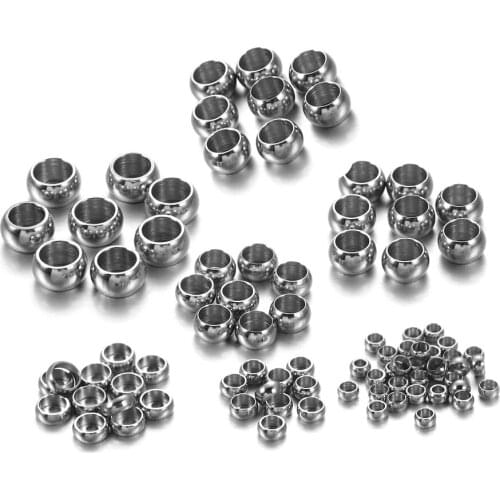 120pcs Stopper Spacer Beads Stainless Steel Crimp End beads Crafts For DIY Jewelry Making Findings Supplies