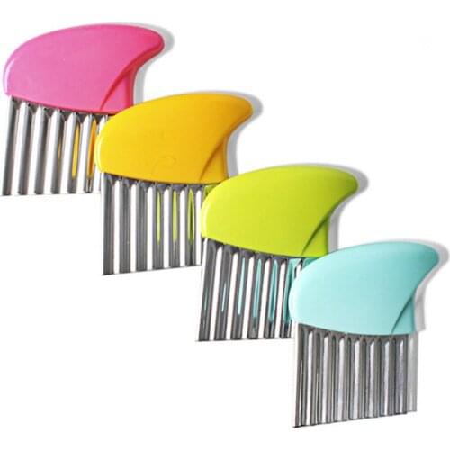 Potato Cutter Stainless Steel Wavy Knife French Fry Chip Cutter Kitchen Vegetable Slicer Cutting Tools Cooking Kitchen Gadgets