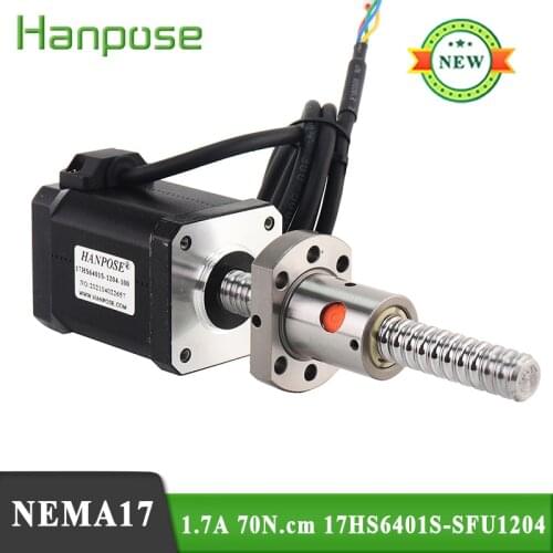 1PCS Nema17 Stepper Motor 17HS6401S-SFU1204 ball screw motor 100-300MM 42X60mm 4-lead 1.7A 70N.CM for 3D printer accessories
