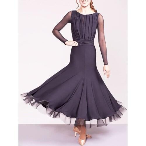 Standard ballroom dress for ballroom dancing party dresses for women waltz dance costumes foxtrot dance dress dance wear black